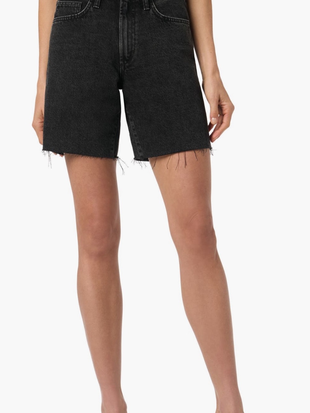Joe's Jeans Black Washed Frayed Hem Denim Shorts